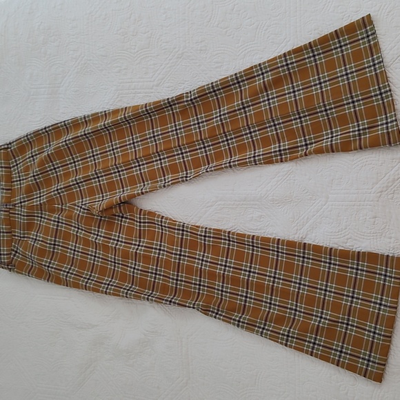 Urban Outfitter Plaid Flare Leg Front Pleat Trouser Pant / Size 2 - Picture 5 of 12
